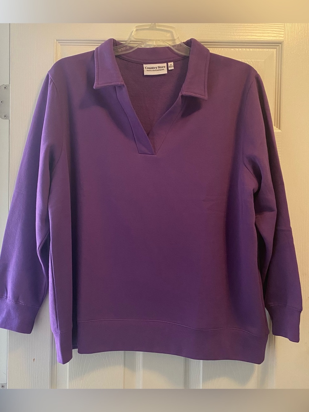 Country Store Purple V-Neck Collar Sweater